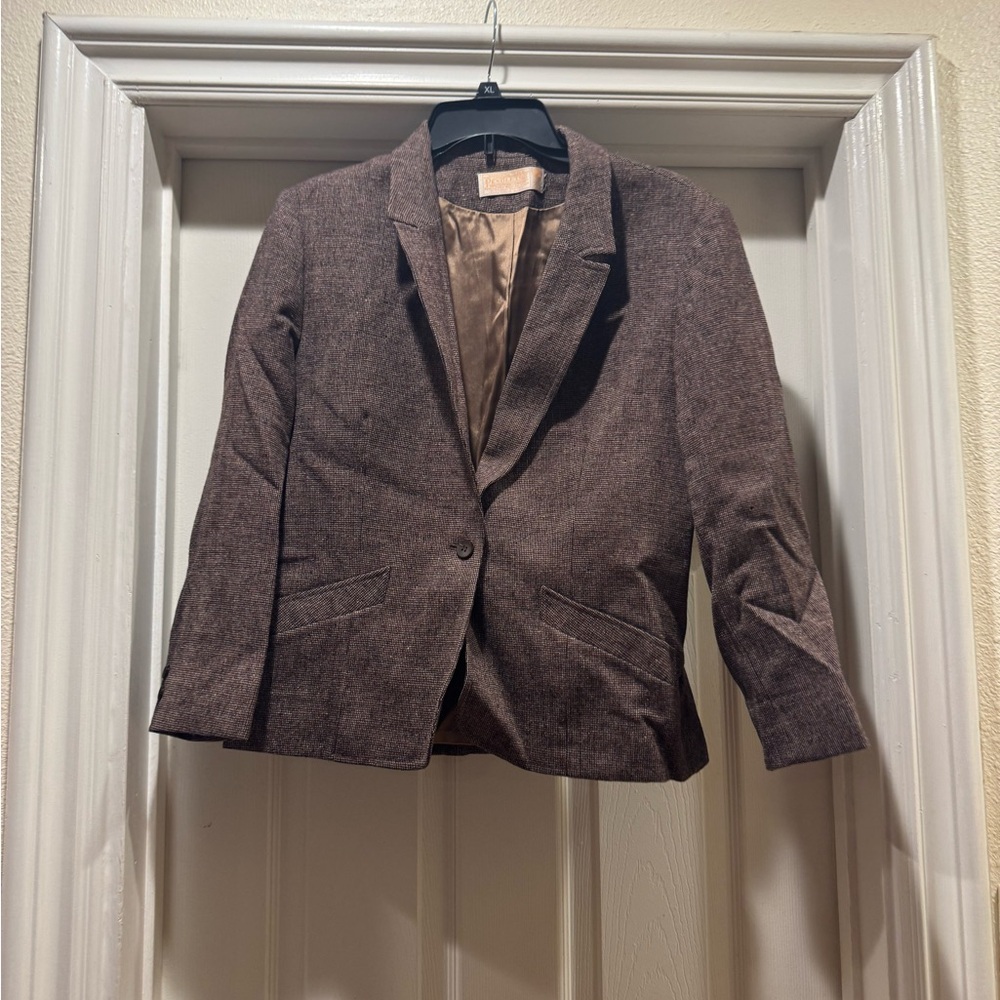 Pendleton Brown Tweed Wool Blazer Jacket